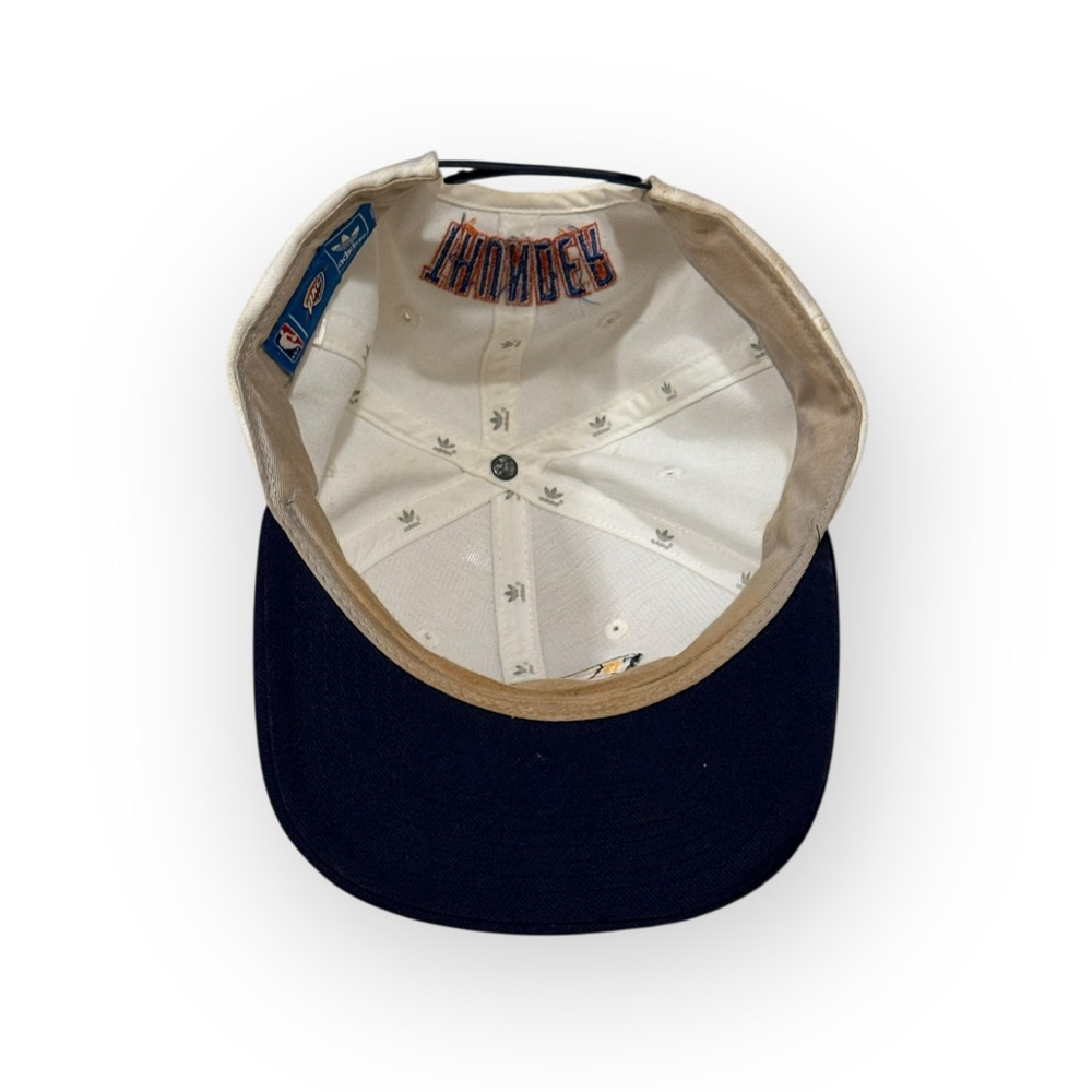 2013 Adidas Oklahoma City Thunder NBA Snapback Hat White/Navy Embroidered Logo - Picture 7 of 11
